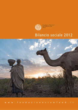 Bilancio sociale 2012 - Fondazione Slow Food