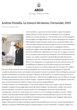 Andrea Pomella, La misura del danno, Fernandel, 2013