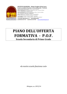 POF - Piano Offerta Formativa - Scuola 1 Grado 2014-2015