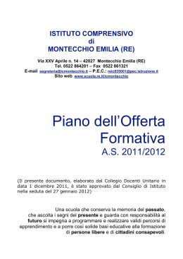Piano dell`Offerta Formativa - Istituto Comprensivo Montecchio