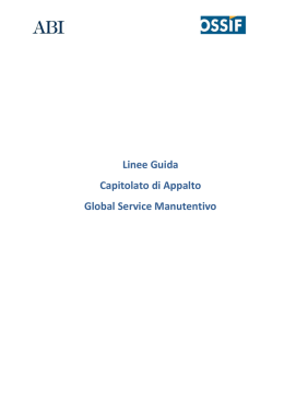 Linee Guida per il Capitolato d`Appalto Global Service