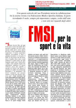 FMSI, per lo sport e la vita