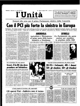 l`Unità», 9 giugno 1979