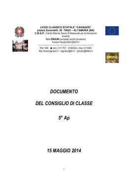 DOCUMENTO V Ap - Liceo Statale Cagnazzi
