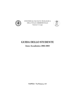 GdS 2002-2003 - Pontificia Facoltà Teologica dell`Italia Meridionale