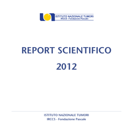 Report Scientifico 2012 - Istituto Nazionale Tumori
