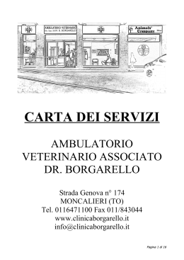 carta dei servizi - Clinica Veterinaria Borgarello