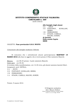 ISTITUTO COMPRENSIVO STATALE VALMAURA CIRCOLARE n. 369