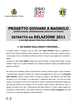 Relazione finale 2011 - Associazione Pro.di.Gio