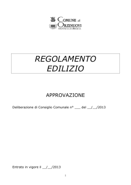 Regolamento Edilizio Orzinuovi MARZO 2013