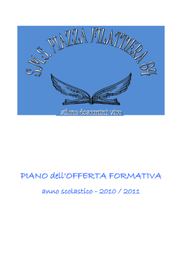 Leggi il POF completo in PDF - "Piazza Filattiera 84", Roma