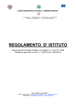 Regolamento di Istituto - Liceo Scientifico Lorenzo Mossa