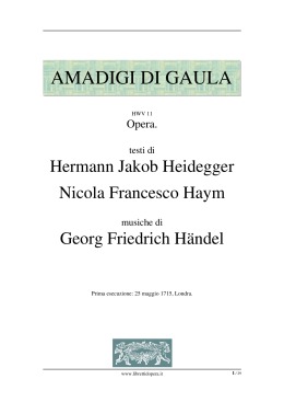 Amadigi di Gaula - Libretti d`opera italiani