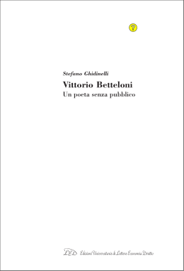 Vittorio Betteloni. Un poeta senza pubblico - LED