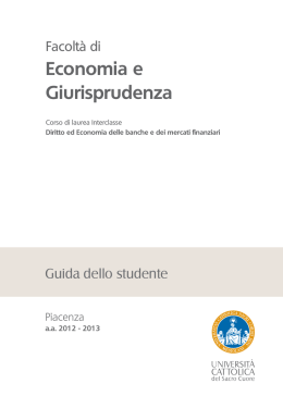 Economia e Giurisprudenza - Università Cattolica del Sacro Cuore