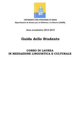 Guida dello Studente - Università per Stranieri di Siena