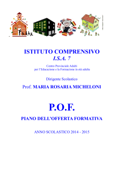 P.O.F Anno scolastico 2014 - Istituto comprensivo n. 7 della Spezia