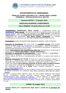 Laurea Ordinamento 509/99 - Università degli Studi di Bergamo