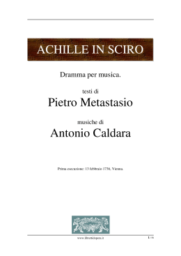 Achille in Sciro - Libretti d`opera italiani