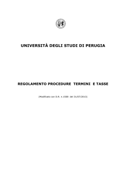Servizi di Segreteria On Line - Università degli Studi di Perugia