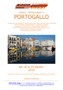 Viaggio Pellegrinaggio in Portogallo