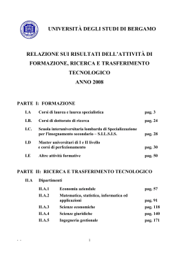 relazione 2008 - Università degli Studi di Bergamo