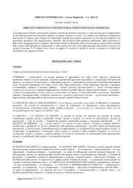 Diritto Commerciale LM - a.a. 2014.15