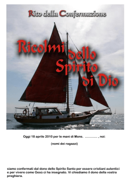 Ricolmi dello Spirito - Libretto Cresima 2010