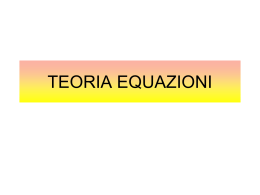 TEORIA EQUAZIONI