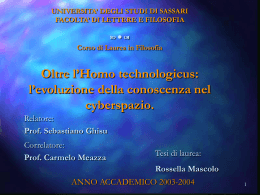 l`evoluzione della conoscenza nel cyberspazio.