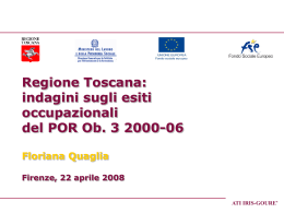 Regione Toscana: indagini sugli esiti occupazionali del POR