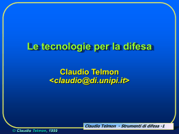 Le tecnologie per la difesa - ONLINE Service costruzione e gestione