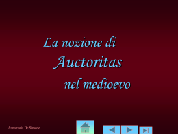 La nozione di Auctoritas nel medioevo