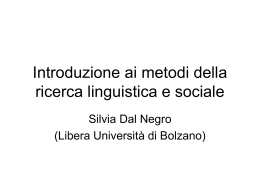 Introduzione ai metodi della ricerca linguistica