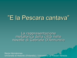 La rappresentazione della citt&agrave; nelle novelle di Gabriele D`Annunzio
