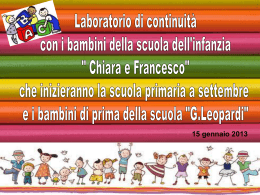 Laboratorio continuit&agrave; con scuola dell`infanzia Centro Educativo