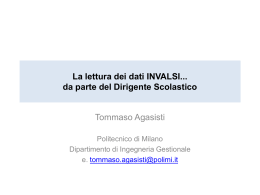 la lettura dei dati INVALSI..da parte del Dirigente scolastico