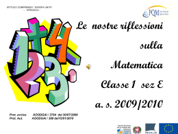 Le nostre riflessioni sulla matematica