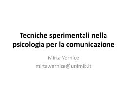 Tecniche sperimentali nella psicologia per la comunicazione