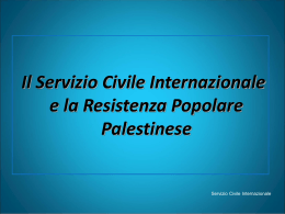 Lo SCI Italia in Palestina - Servizio Civile Internazionale