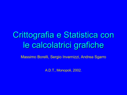 Crittografia e Statistica con le calcolatrici grafiche