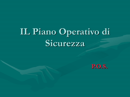IL Piano Operativo di Sicurezza