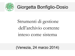 Strumenti di gestione dell`archivio corrente inteso