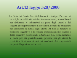 ELEMENTI COSTITUTIVI DELLA CARTA DEI SERVIZI