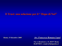 Trust per il dopo di noi avvocato lupoi