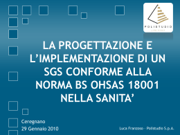 La progettazione e l`implementazione di un SGS conforme alla