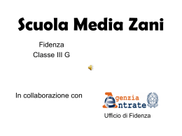 Scuola Media Zani Fidenza Classe III G In collaborazione con Ufficio