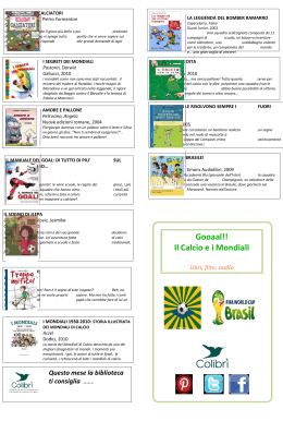 Giugno 2014. Bibliografia sui Mondiali di Calcio