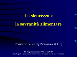 Sovranit&agrave; e sicurezza alimentare