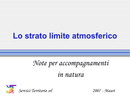 Lo strato limite atmosferico